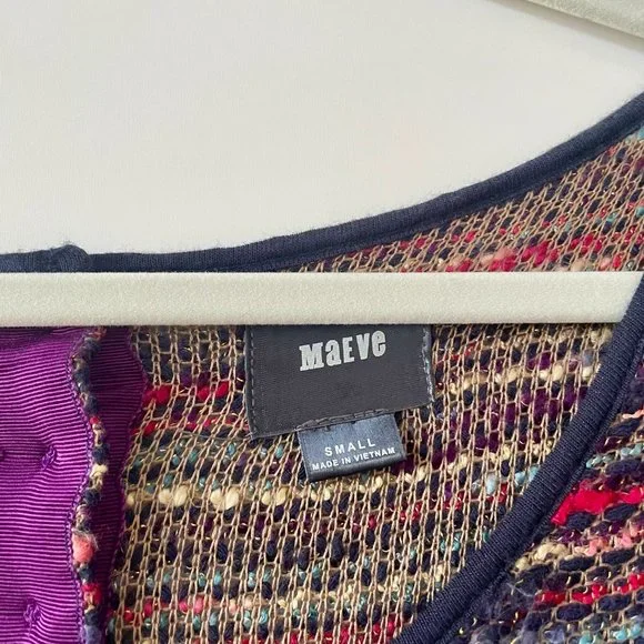 Anthropologie Maeve Stripe Swing Dress, Multicolor‎ Boucle - Small - Picture 4 of 4